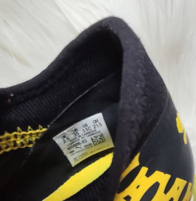 Puma lewy but Korki do gry w nogę, jeden żółto czarny, r. 35