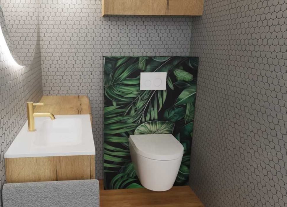 Szkło hartowane obudowa Geberit rozwiązanie bez fugowe dowolna grafika