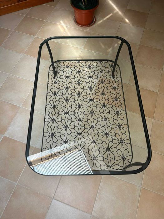 Mesas coffee table, black/clear glass