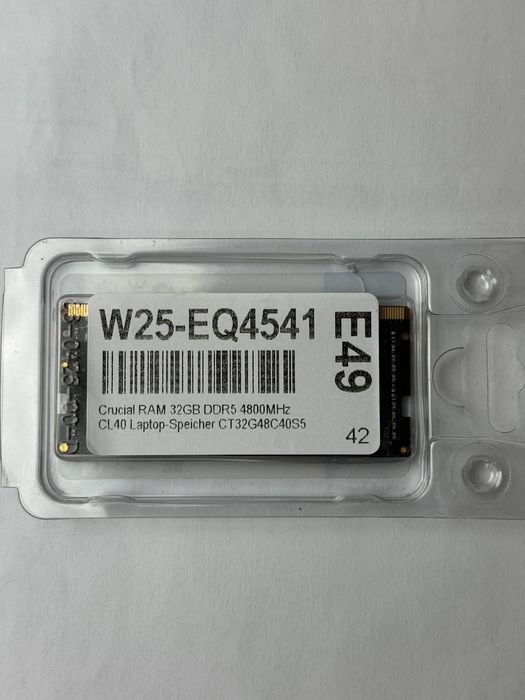 Оперативна пам'ять Crucial DDR5 SO-DIMM 32GB 4800MHz CL40
