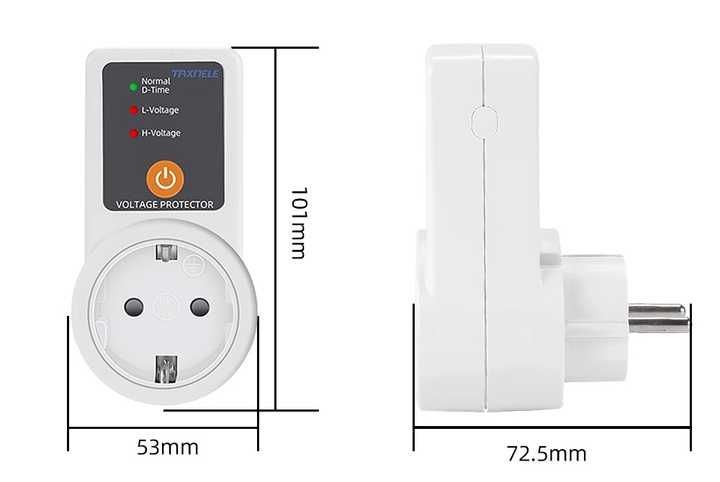 Захисне реле напруги TAXNELE 165 В до 265 В затримка 30 сек 16А
