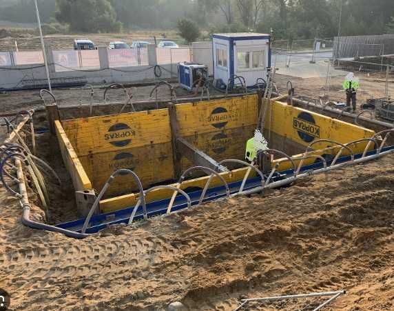 Wynajem obudowy szalunki do wykopów płyty + rozpory dostawa HDS