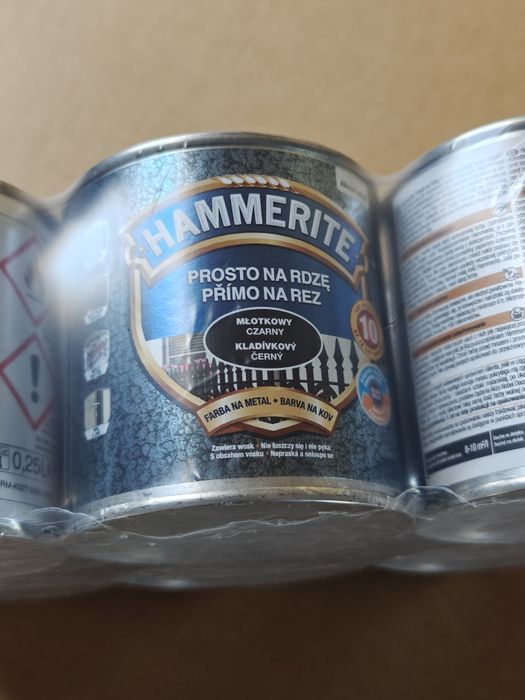 Farba Prosto Na Rdzę Młotkowy Czarny 0.25L Hammerite