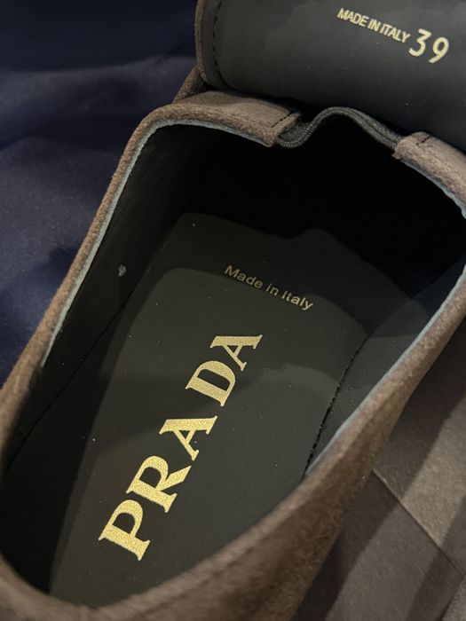 Лофери замшеві Prada 25-25,5 см