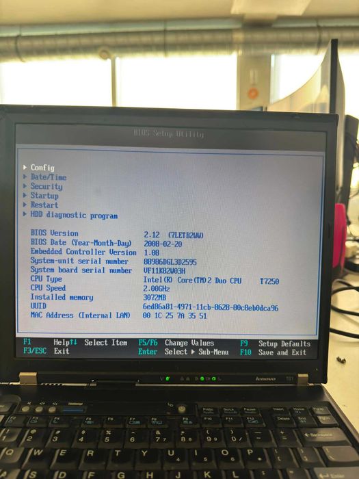 Laptop Lenovo ThinkPad T61