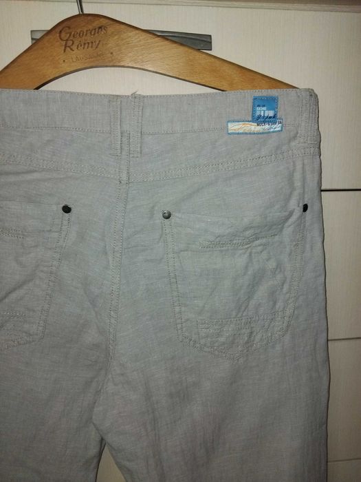 Штани лляні чоловічі Штаны лен М 46р. Бежевые