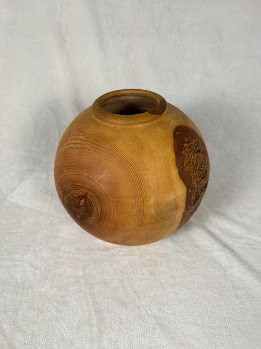 Vaso artesanal em madeira 23 cm (Novo)