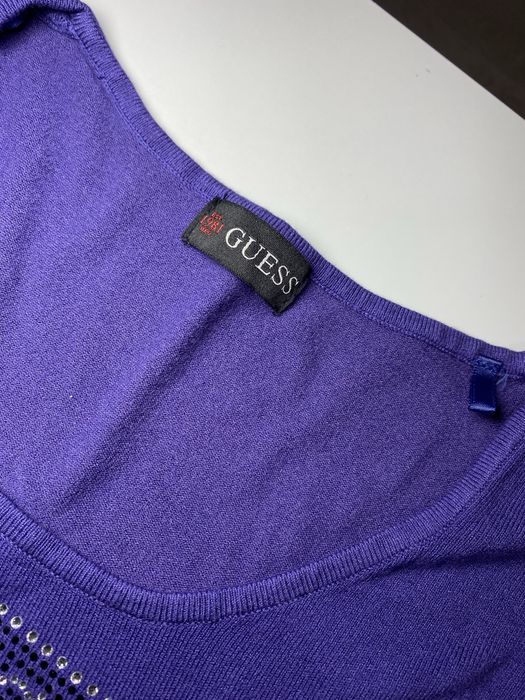 Damska Bluzka GUESS Fioletowa Modna Klasyczny Sweter Premium Vintage S