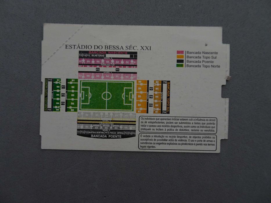 Bilhete futebol Boavista Sporting Agosto 2004