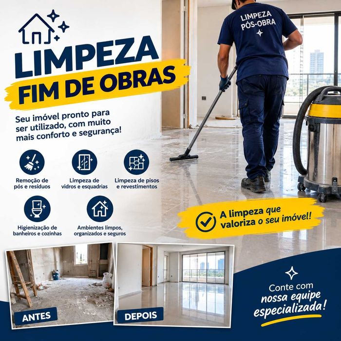 Limpeza fim de obras Deixe o Seu Espaço a Brilhar!