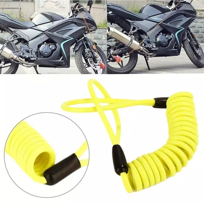 Cadeado antifurto disco moto com cabo de aço - 3 cores