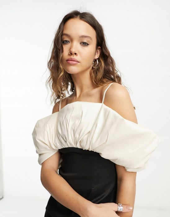 Bershka 38 M Sukienka Mini Volume Sleeve H14807