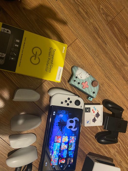 Nintendo switch oled przerobiony + akcesoria