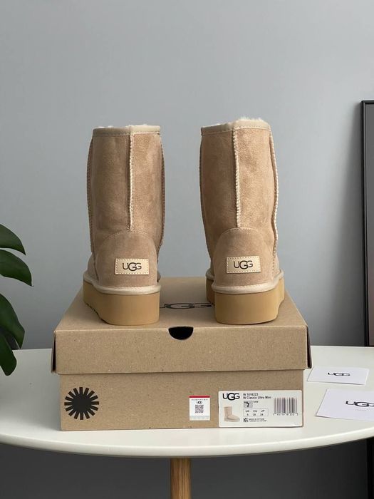 UGG Short Platform Beige premium , UGG Short Platform Beige , уггі