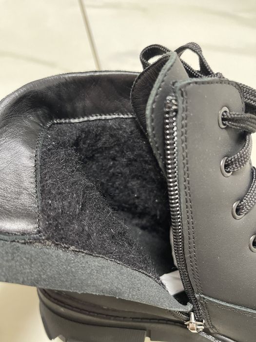 Черевики ботинки зимові цигейка натуральна шкіра