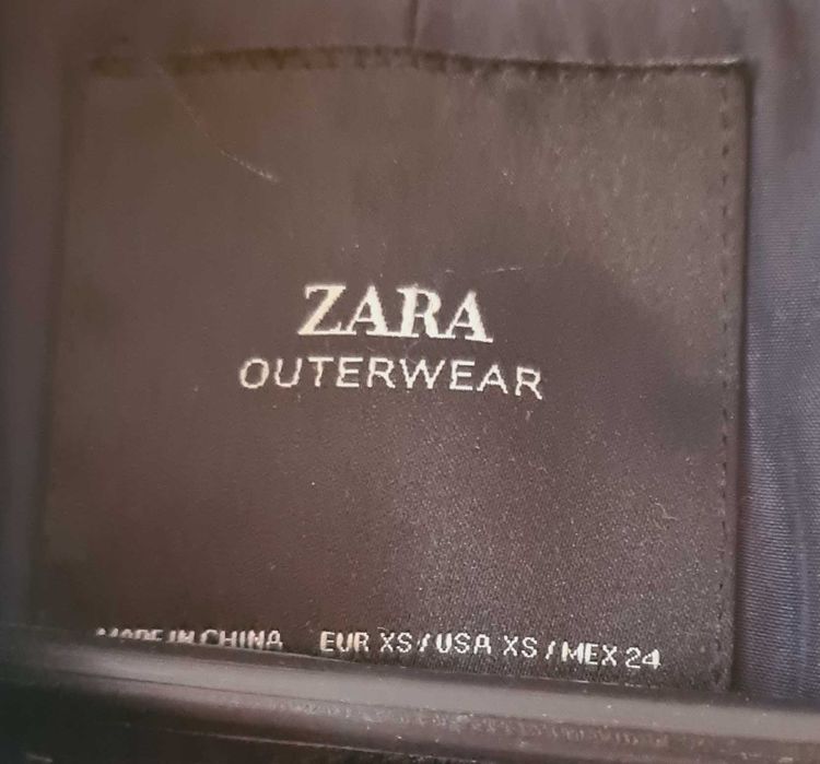 Płaszcz ZARA, czarny XS, 54% wełny, stan bdb