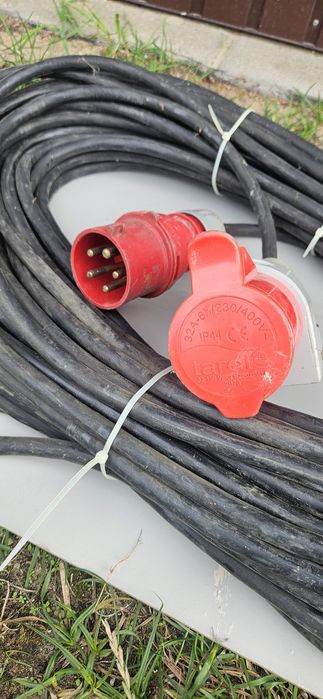 Przewód / kabel 5x4mm siłowy z wtyczką i gniazdem 45 m.