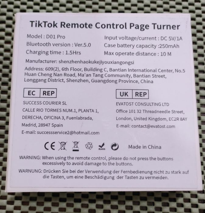 Inteligentny Pierścień Sterujący/ Pilot Bluetooth