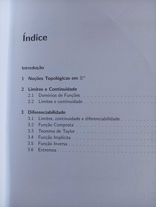 Livro "Cálculo Diferencial em IRn", de Ana Alves de Sá