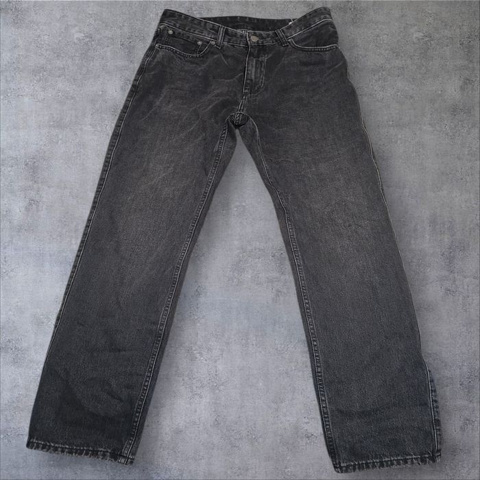 Calças Pretas Denim Vintage Straight Fit S