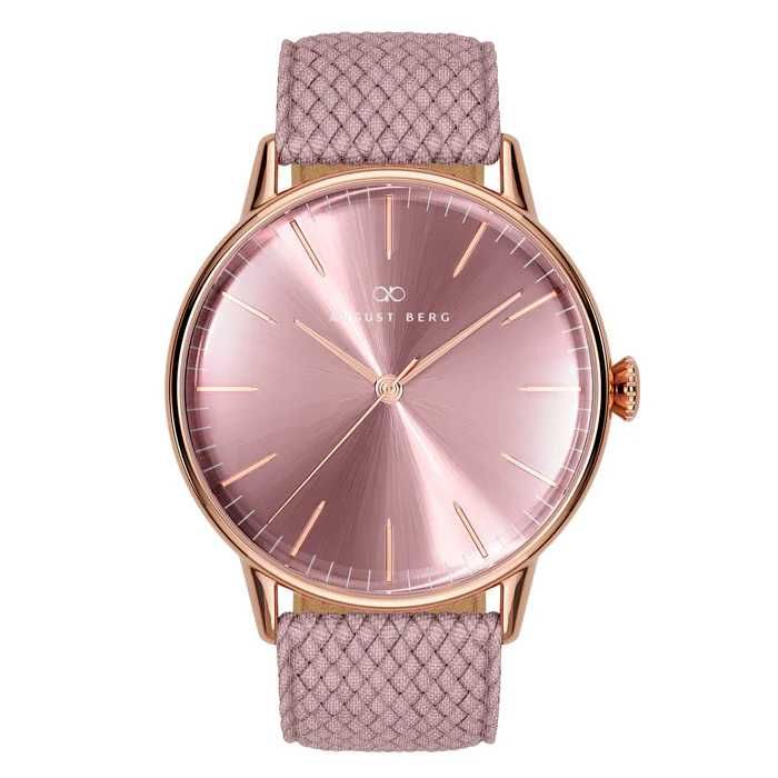 NOWY zegarek August Berg Serenity Pink Perlon - Rose Gold