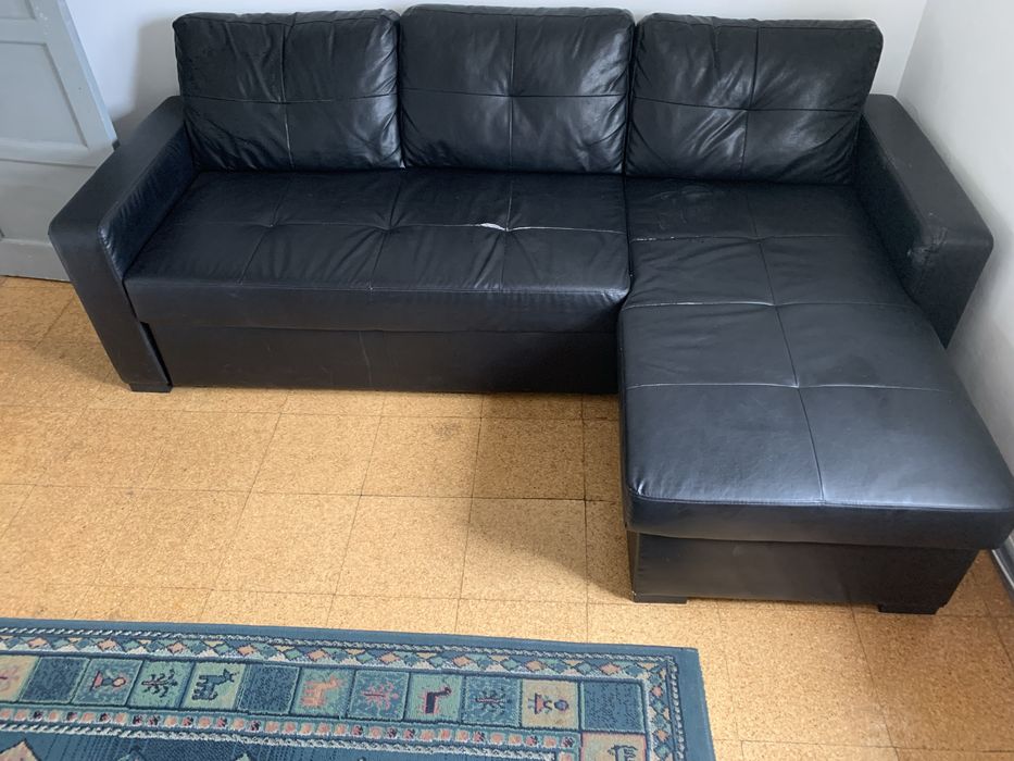 Sofa Chaise Lounge + Cama de solteiro com colchão