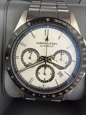 Relógio Hamilton Jazzmaster Performer Auto Chrono 42 mm em prata