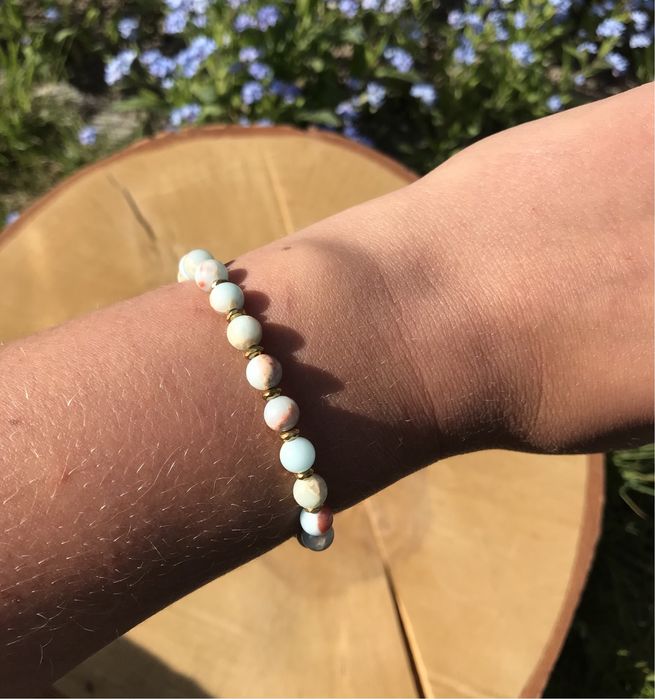 Bransoletka damska z naturalnego kamienia JASPIS CESARSKI