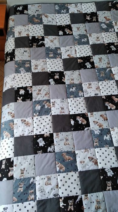 Narzuta patchwork 135/205 cm "Szczeniaczki"