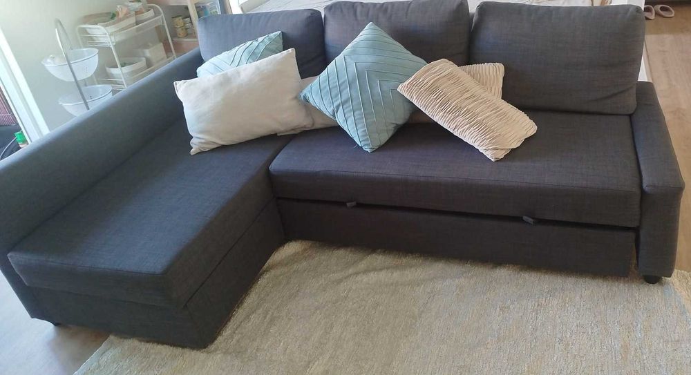 Sofá-cama cinzento