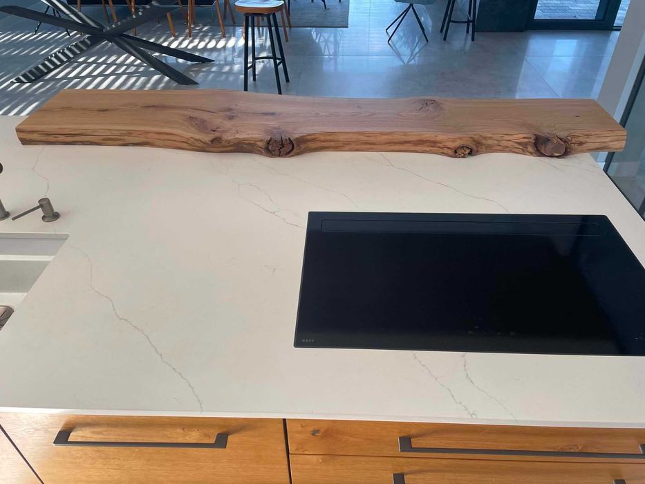 Blat, barek, kłoda, deska dębowa loftowa- 220 cm, grubość 7 cm MONOLIT, OKAZJA