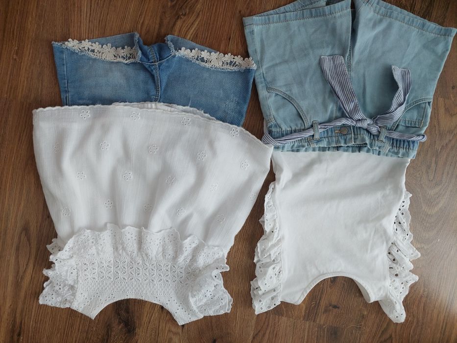 Zara zestaw 92/98 szorty body koszula z haftem