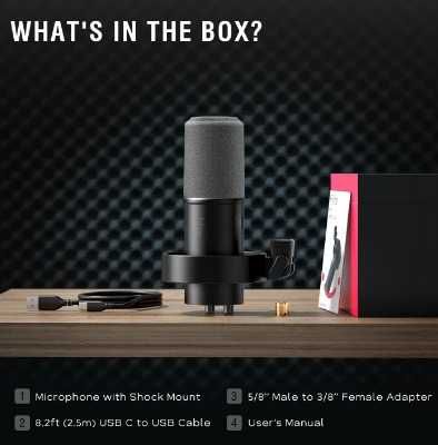 Microfone dinâmico Rosa de podcast Gaming Fifine XLR K688 USB para PC