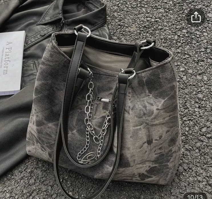 Сумка шопер, сумка джинсова, сумка через плече