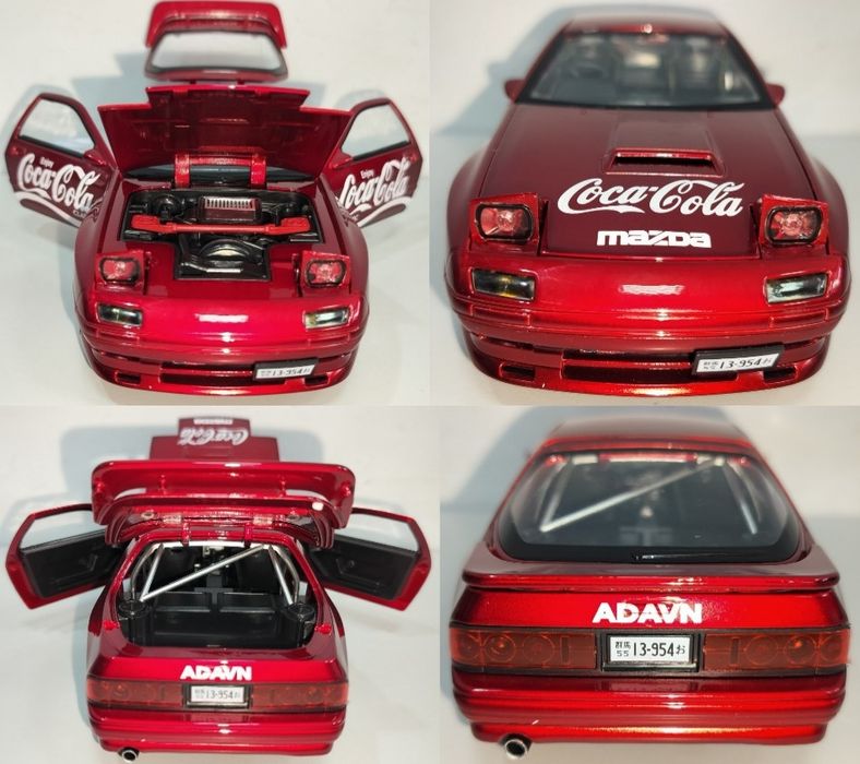 Mazda RX-7 Coca-Cola модель 1:24 Jinlifang Металл звук свет.