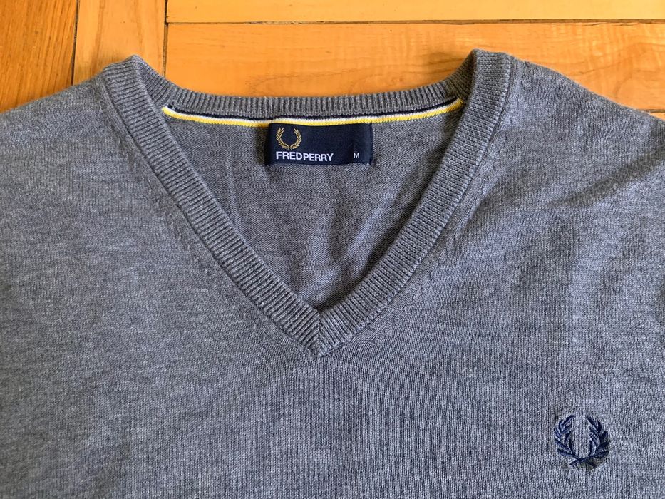 Крутейшая мужская кофта джемпер Fred Perry Jumper Gray оригинал