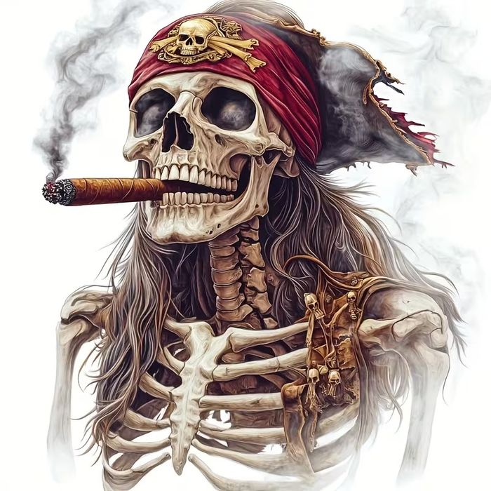 Naklejka naklejki winylowe kościotrup pirat 17x17 cm jakość