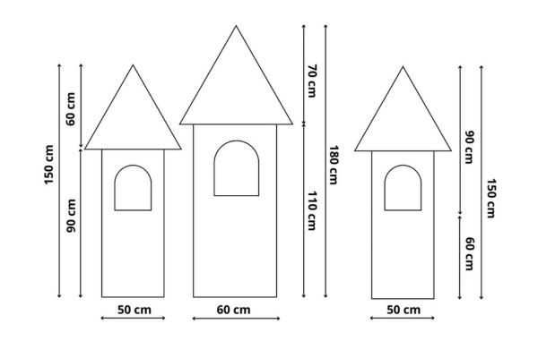 Loventi Zestaw ścianek dekoracyjnych Zamek MDF na urodziny i roczek