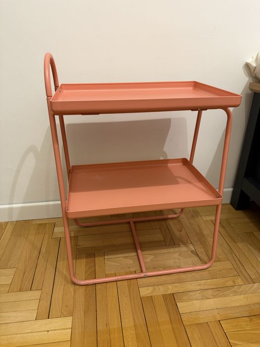Stolik nocny IKEA metalowy różowy HATTASEN
