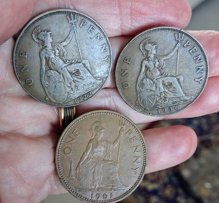 Moedas Grã Britt  - 1 Penny: 1899/1902/1907/ 1921/ 1922/ 1936/ 1938/61