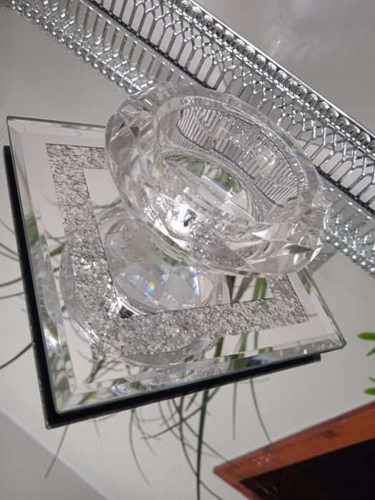 Świecznik na podgrzewacz lustrzany diament Glamour