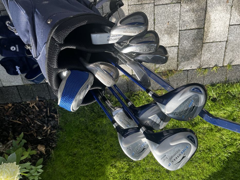 Kije, torba, wozek komplet do golfa Slazenger