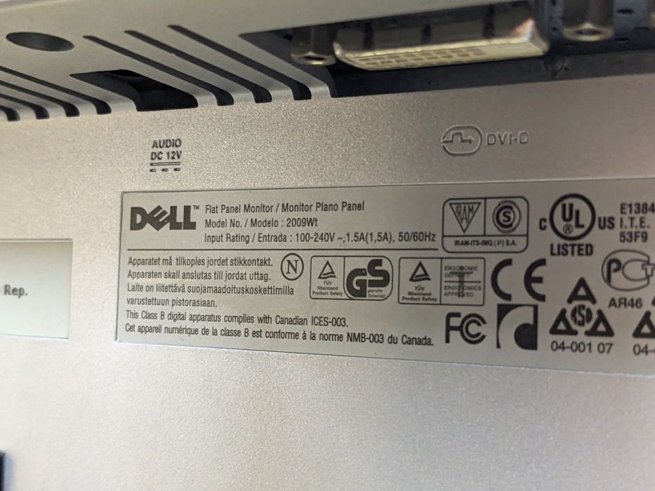 Монітор Dell 2009Wt 20 дюйм 1680*1050