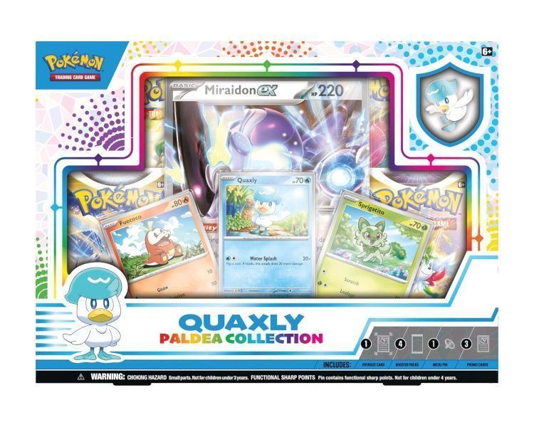 Zestaw oryginalnych kart Pokemon TCG: Quaxly Paldea Collection Box
