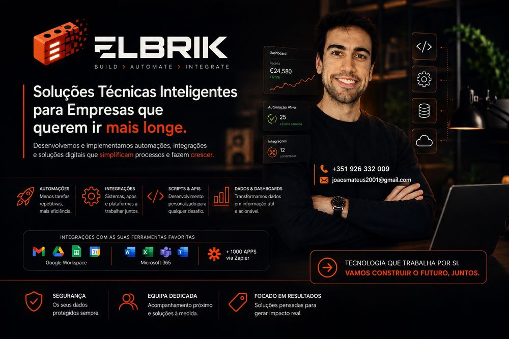 Serviços Digitais: Web, Design, Scripts, Automações, Integrações...