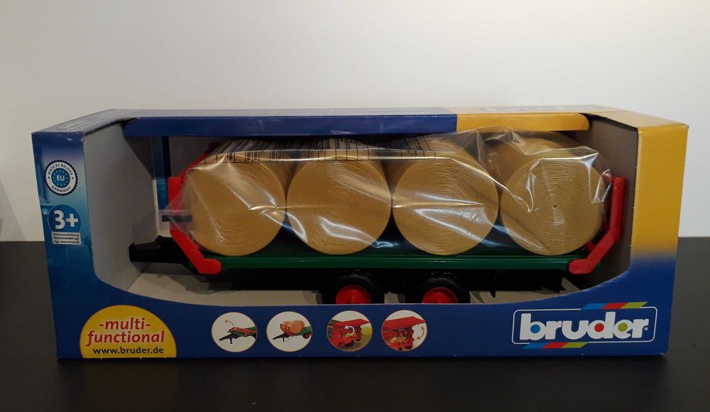 Bruder zabawka skala 1:16 zabawka przyczepa do bel 8 bel