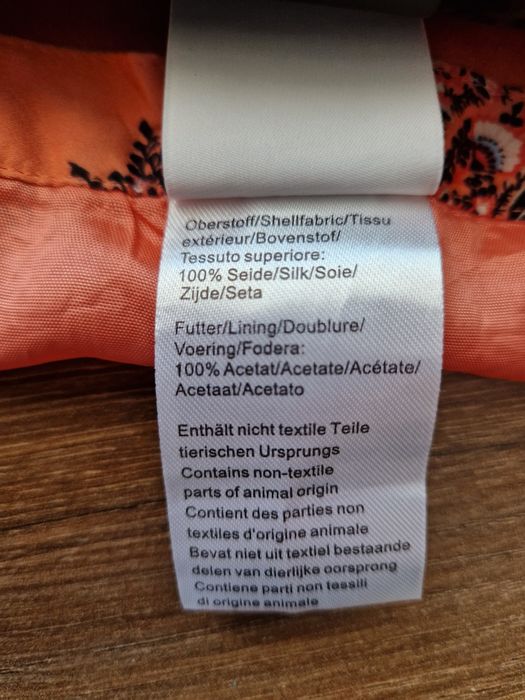 Łososiowa spódnica 100% jedwab Madeleine, r. 38