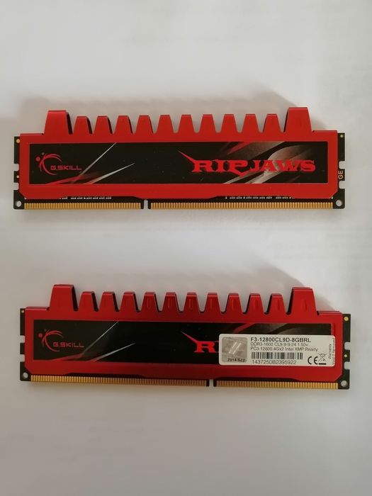 Memória ram Ddr3 1600 4Gx2 CL9 G. SKILL RIPJAWS