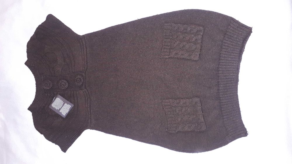 NOWY Sweter tunika brązowy czekoladowy