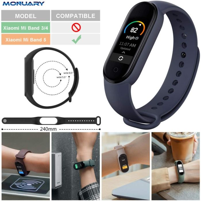 Pulseiras de silicone para xiaomi mi band 6 e 5 Novas